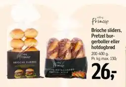 Føtex Brioche sliders, Pretzel burgerboller eller hotdogbrød tilbud