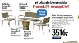 Føtex Bakkedal loungesæt med sidebord - dusty brown tilbud