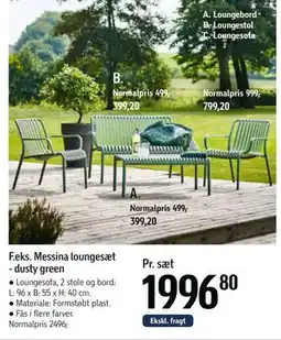 Føtex Messina loungesæt - dusty green tilbud