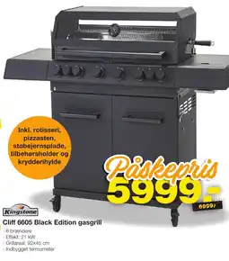Bauhaus Kingstone Cliff 6605 Black Edition gasgrill tilbud