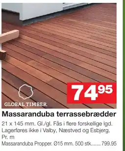 Bauhaus Massaranduba terrassebrædder tilbud