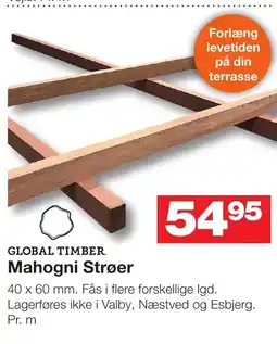 Bauhaus Global timber. mahogni strøer tilbud
