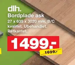 Bauhaus Dlh. bordplade ask tilbud