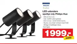 Bauhaus Philips led undendors spotlys lily philips hue tilbud