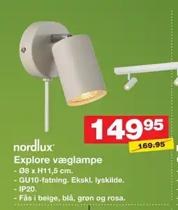 Bauhaus Nordlux explore væglampe tilbud