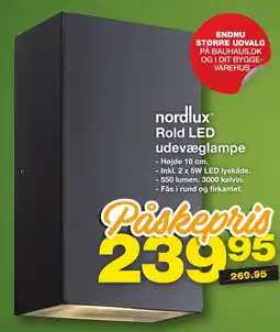 Bauhaus Nordlux rold led udevæglampe tilbud