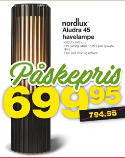 Bauhaus nordlux Aludra 45 havelampe tilbud