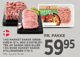 MENY 1 kg hakket dansk grisekød / diverse kødpakker tilbud