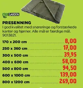 jem & fix Presenning tilbud