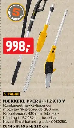 jem & fix Hækkeklipper 2-i-1 2 x 18 V tilbud