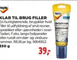 jem & fix Polyfilla / Klar til brug filler tilbud