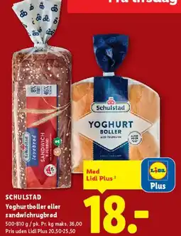 Lidl Schulstad Yoghurtboller eller sandwichrugbrød tilbud