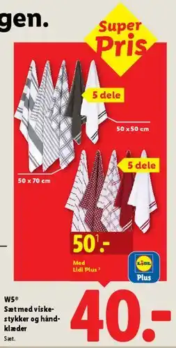 Lidl Sæt med viskestykker og håndklæder tilbud