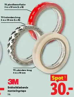 Lidl 3M dobbeltklæbende monterings tape tilbud