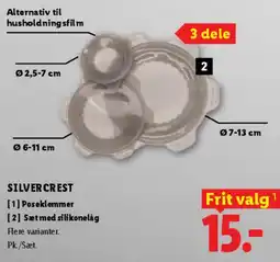 Lidl SILVERCREST Sæt med silikone låg / poseklemmer tilbud