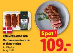 Lidl Himmerlandskød Marinerede entrecôte af oksestriploin tilbud