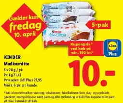 Lidl Kinder Mælkesnitte tilbud
