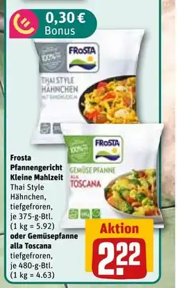 REWE DE Frosta Pfannengericht Kleine Mahlzeit oder Gemüsepfanne alla Toscana, EUR 2.22 tilbud