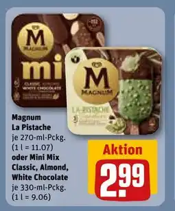 REWE DE Magnum La Pistache oder Mini Mix Classic, Almond, White Chocolate, EUR 2.99 tilbud