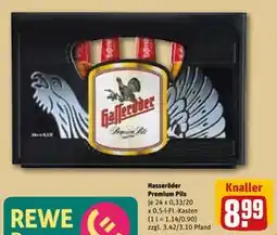 REWE DE Hasseröder Premium Pils, EUR 8.99 tilbud