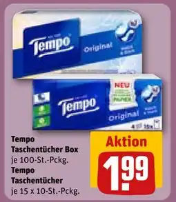 REWE DE Tempo Taschentücher Box / Tempo Taschentücher, EUR 1.99 tilbud