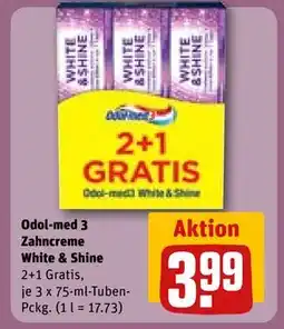 REWE DE Odol-med 3 Zahncreme White & Shine, EUR 3.99 tilbud
