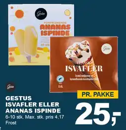 Let-Køb Gestus isvafler eller ananas ispinde tilbud