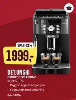 Skousen De'Longhi espressomaskine ECAM21.117B tilbud