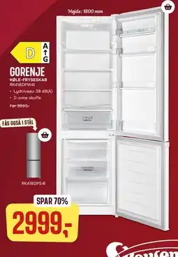 Skousen Gorenje køle-fryseskab RK418DPW4I tilbud