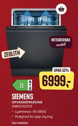 Skousen Siemens opvaskemaskine (integrerbar, højre) tilbud