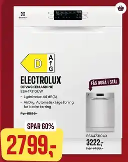 Skousen Electrolux opvaskemaskine ESA47310 (hvid) tilbud
