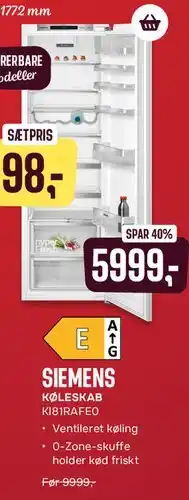 Skousen KØLESKAB tilbud