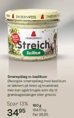Helsam Smørepålæg m. basilikum tilbud
