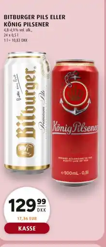 Scandinavian Park Bitburger pils eller König pilsener tilbud