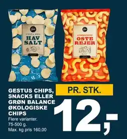 Let-Køb GESTUS CHIPS, SNACKS ELLER GRØN BALANCE ØKOLOGISKE CHIPS tilbud