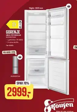 Skousen KØLE-FRYSESKAB tilbud