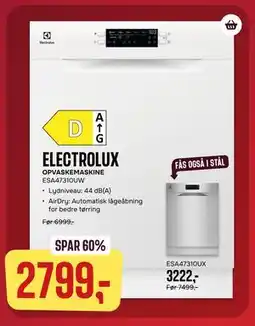 Skousen ELECTROLUX OPVASKEMASKINE ESA47310UW tilbud