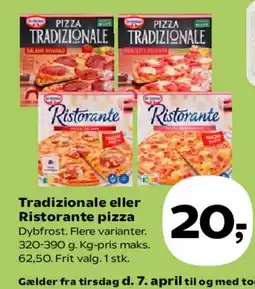 SuperBrugsen Tradizionale eller Ristorante pizza tilbud