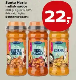 SuperBrugsen Santa Maria indisk sauce tilbud