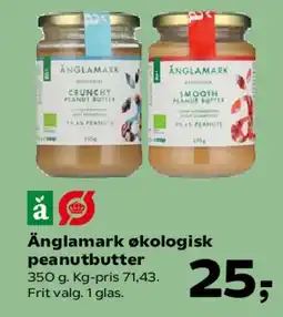 SuperBrugsen Änglamark økologisk peanutbutter tilbud