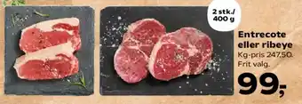 SuperBrugsen Entrecote eller ribeye tilbud