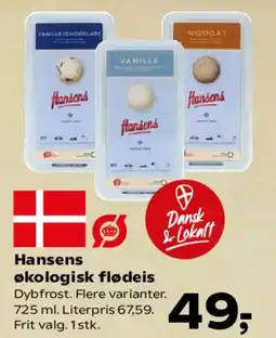 SuperBrugsen Hansens økologisk flødeis tilbud