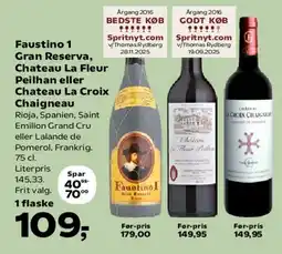 SuperBrugsen Faustino 1 Gran Reserva tilbud