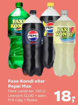 SuperBrugsen Faxe Kondi eller Pepsi Max tilbud