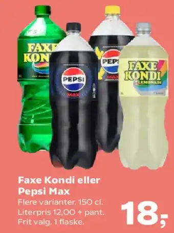 SuperBrugsen Faxe Kondi eller Pepsi Max tilbud