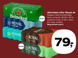 SuperBrugsen Heineken eller Royal øl tilbud