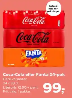 SuperBrugsen Coca-Cola eller Fanta 24-pak tilbud