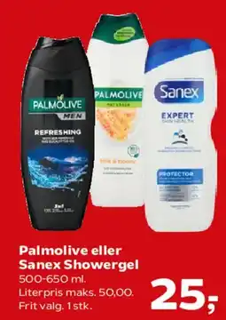 SuperBrugsen Palmolive eller Sanex Showergel tilbud