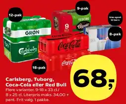 SuperBrugsen Carlsberg, Tuborg, Coca-Cola eller Red Bull tilbud
