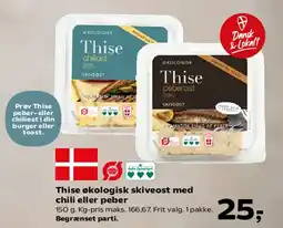 SuperBrugsen Thise økologisk skivesost med chili eller peber tilbud